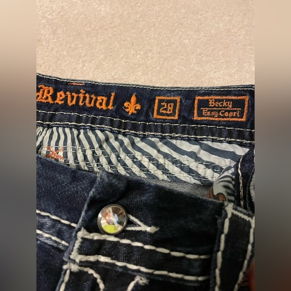 ROCK REVIVAL bling Becky easy capris size 28 like new - Picture 8 of 12